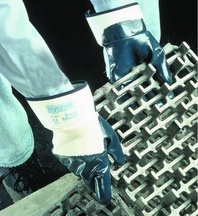 HYCRON 27-607 pracovní rukavice z bavlněného úpletu,polomáčené v nitrilu,manžeta