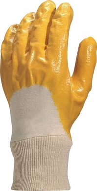 NI015 nitrilové rukavice žluté,nitril na bavlněném podkladu,EN 388