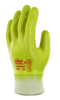 N250Y rukavice z bavlněného úpletu máčená v nitrilu, MARIGOLD