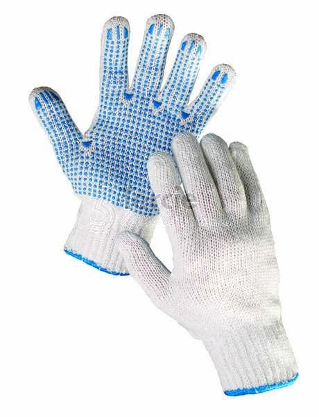 PLOVER rukavice PES/BA,v dlani PVC terčíky